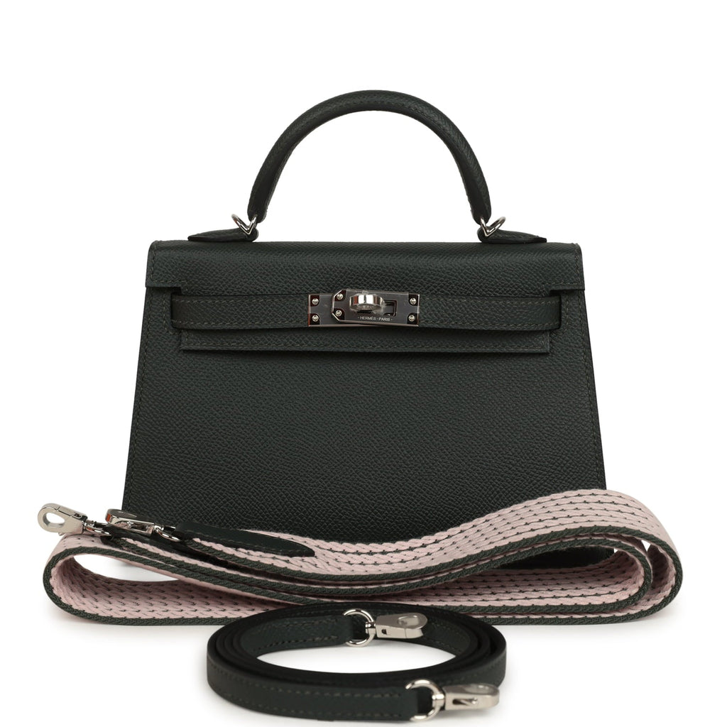 Hermes Kelly Sellier 20 Vert Fonce Epsom Palladium Hardware