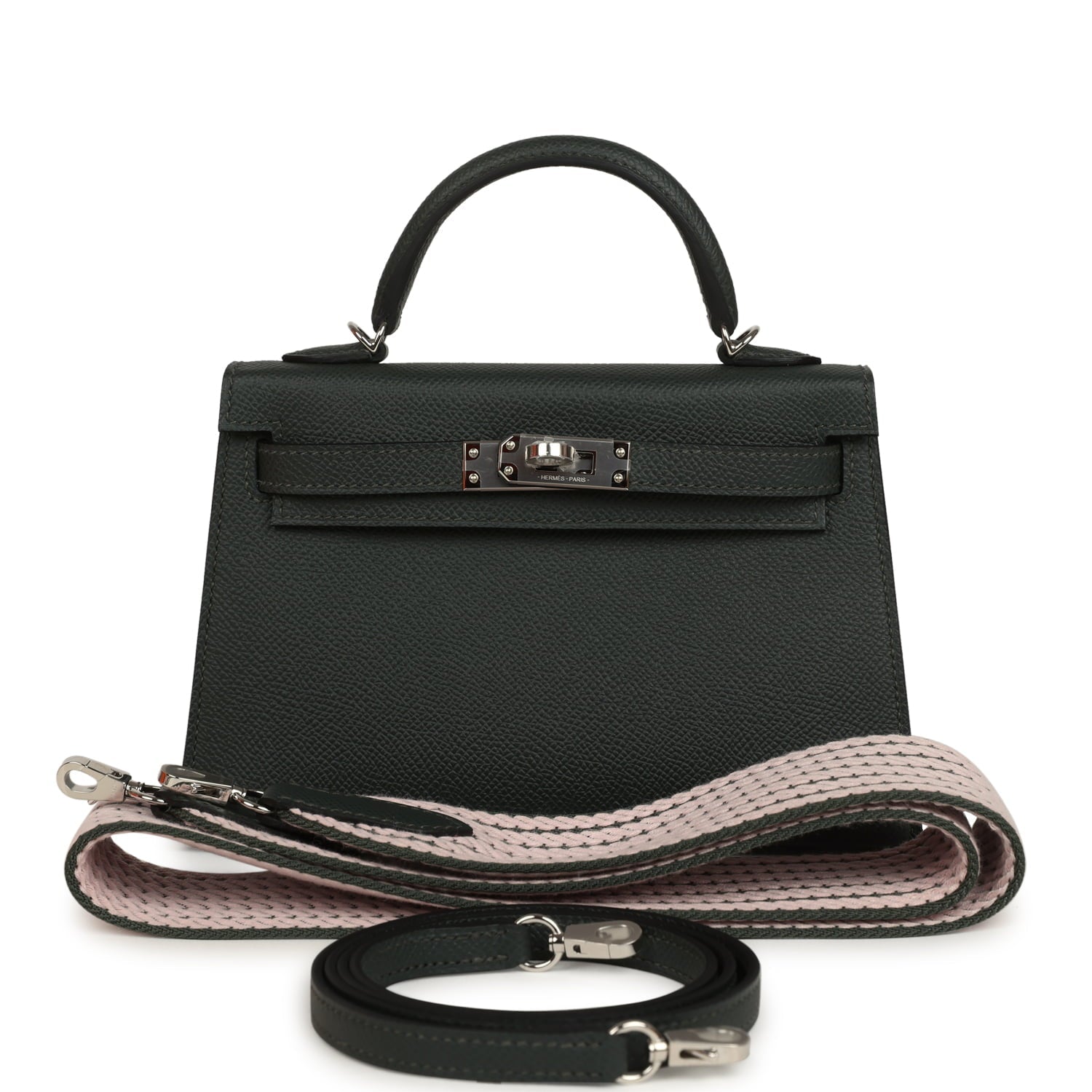 Hermes Kelly Sellier 20 Vert Fonce Epsom Palladium Hardware
