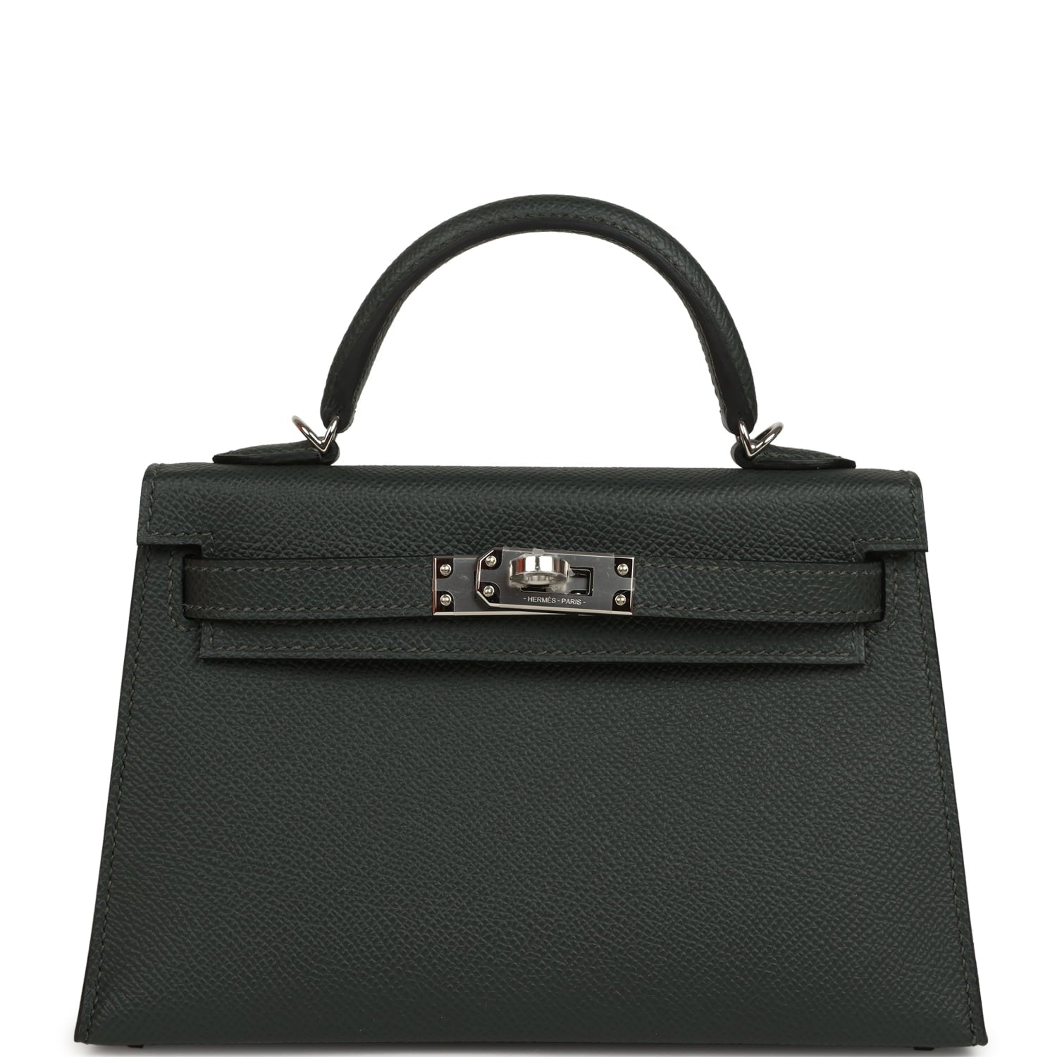 Hermes Kelly Sellier 20 Vert Fonce Epsom Palladium Hardware