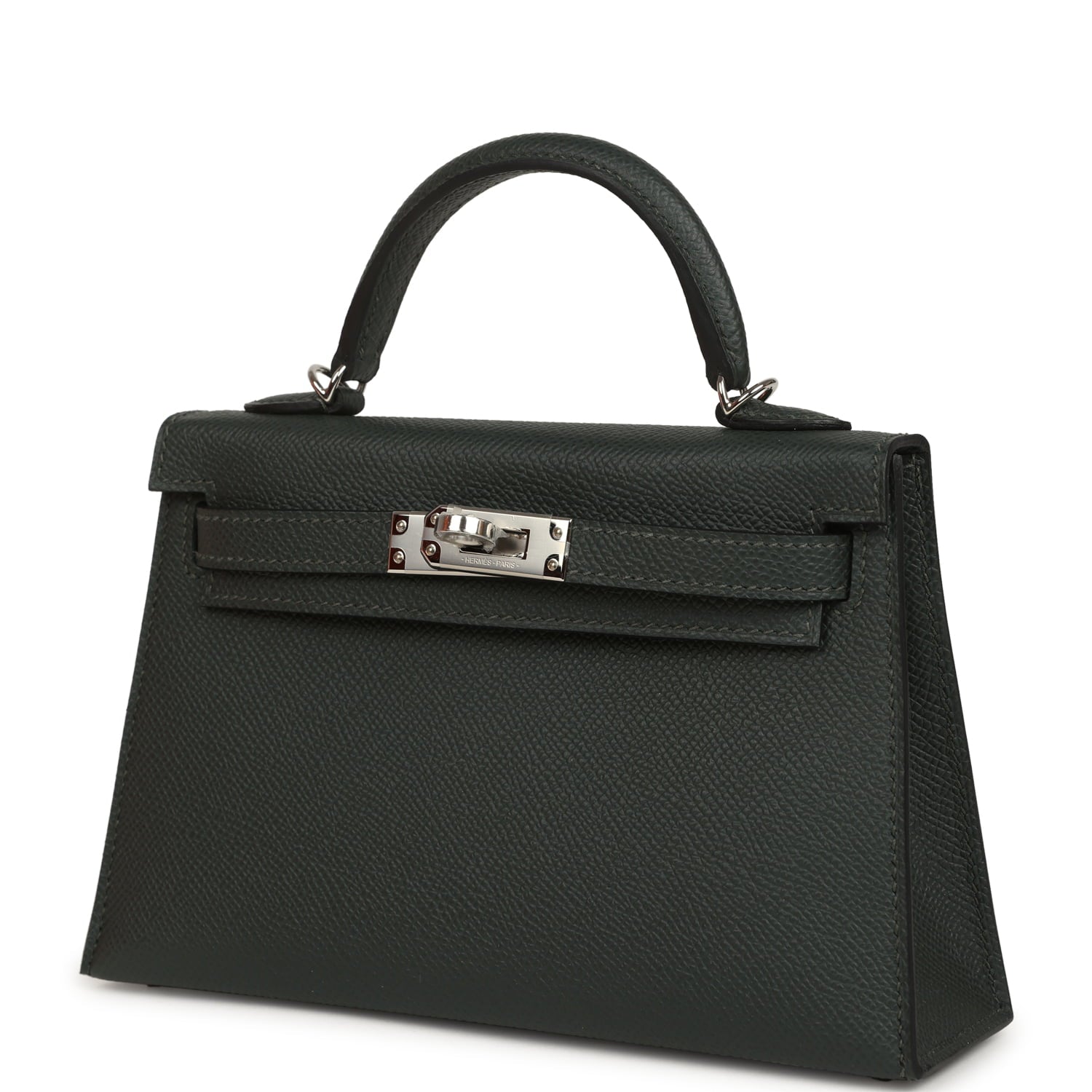 Hermes Kelly Sellier 20 Vert Fonce Epsom Palladium Hardware
