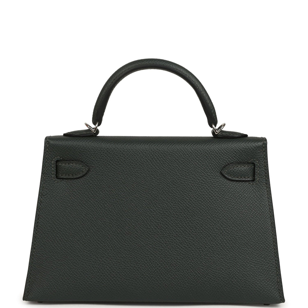 Hermes Kelly Sellier 20 Vert Fonce Epsom Palladium Hardware