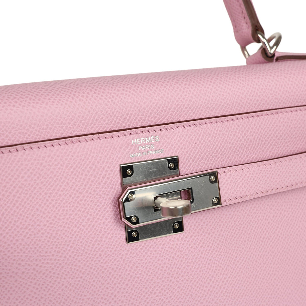 Hermes Kelly Sellier 28 Mauve Sylvestre Epsom Palladium Hardware