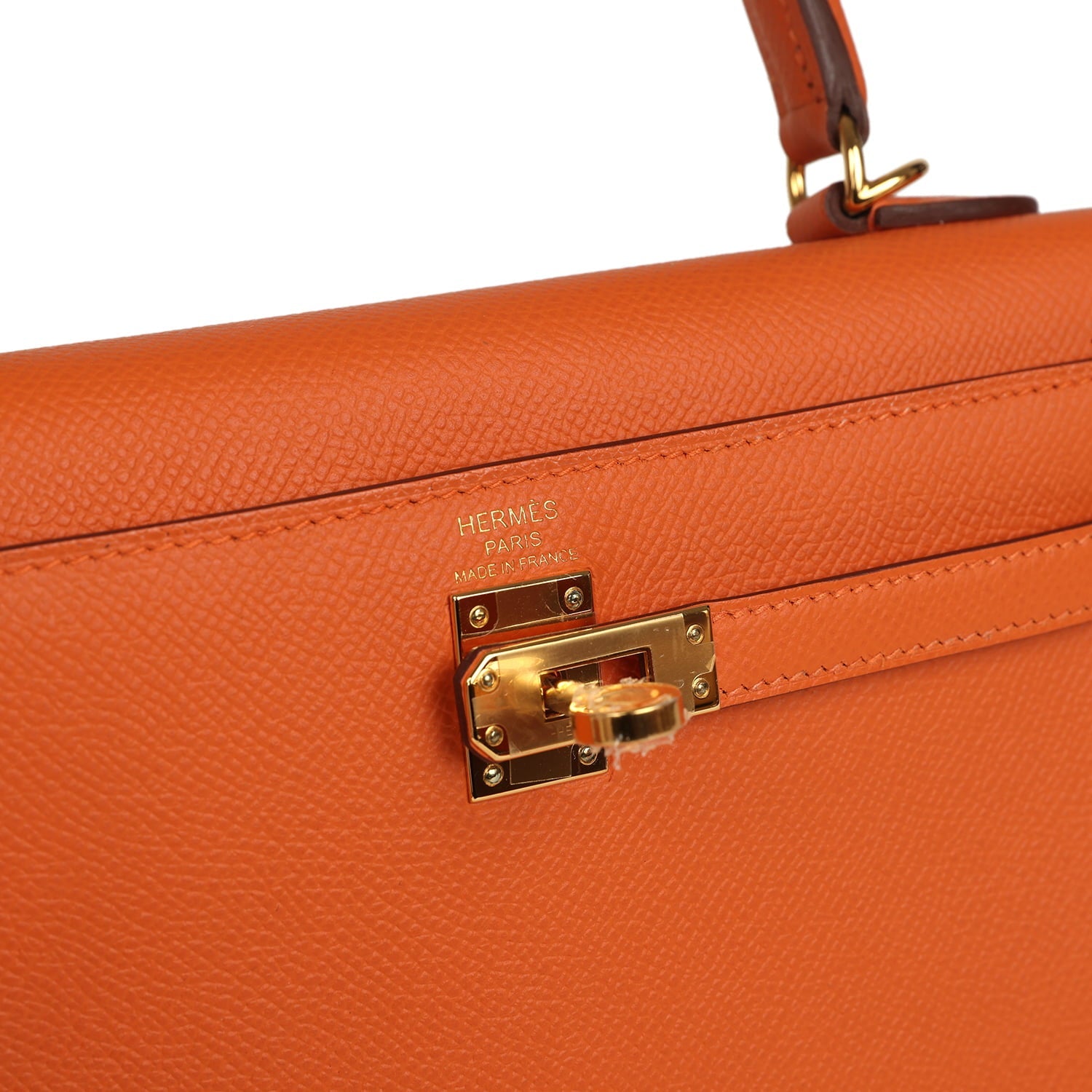 Hermes Kelly Sellier 25 Orange Epsom Gold Hardware