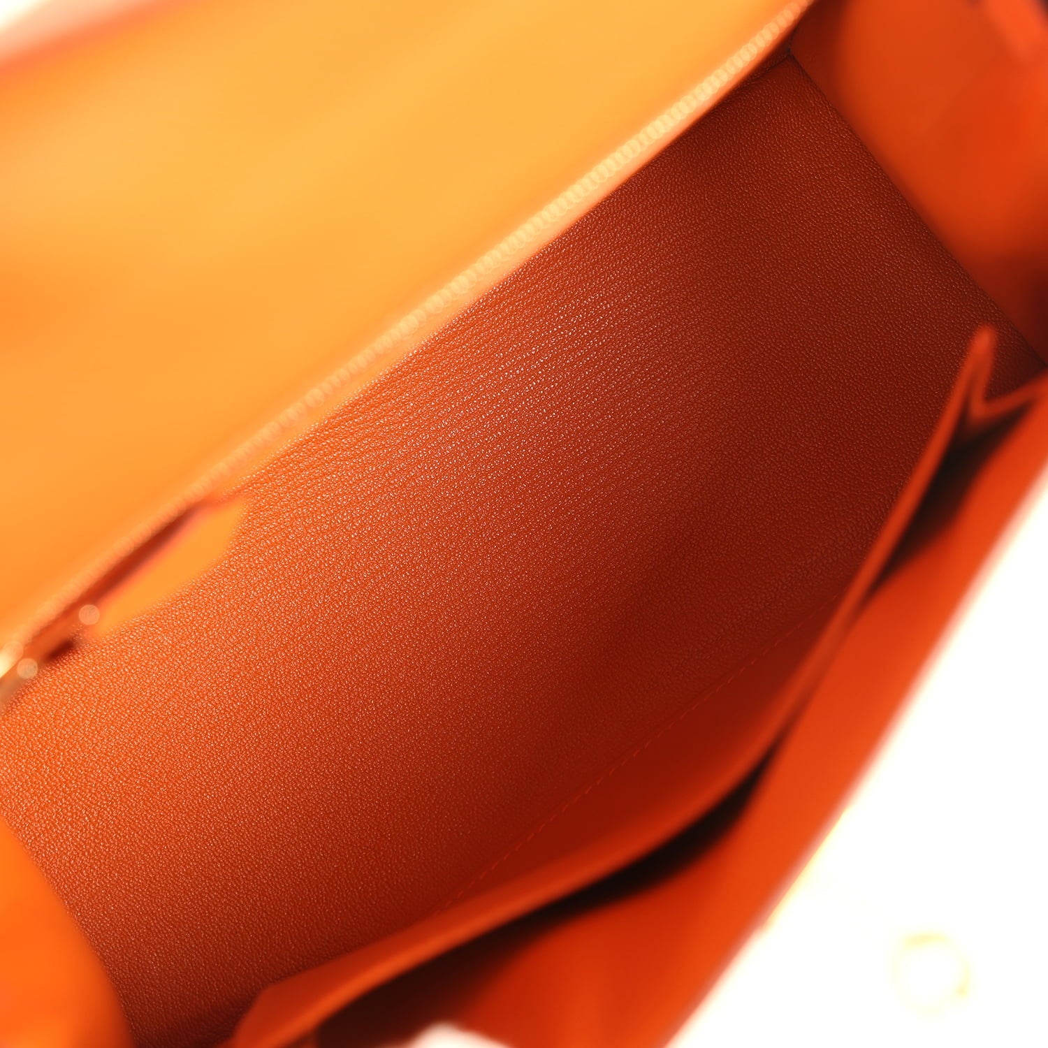Hermes Kelly Sellier 25 Orange Epsom Gold Hardware