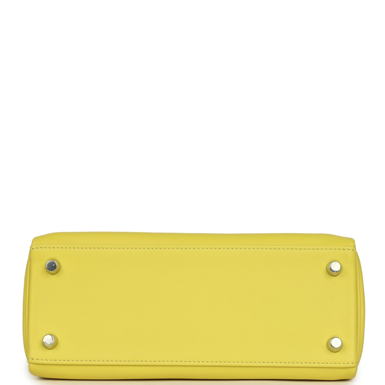 Pre-owned Hermes Kelly Retourne 25 Lime Swift Palladium Hardware