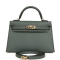 Hermes Kelly Sellier 20 Vert Amande Epsom Permabrass Hardware