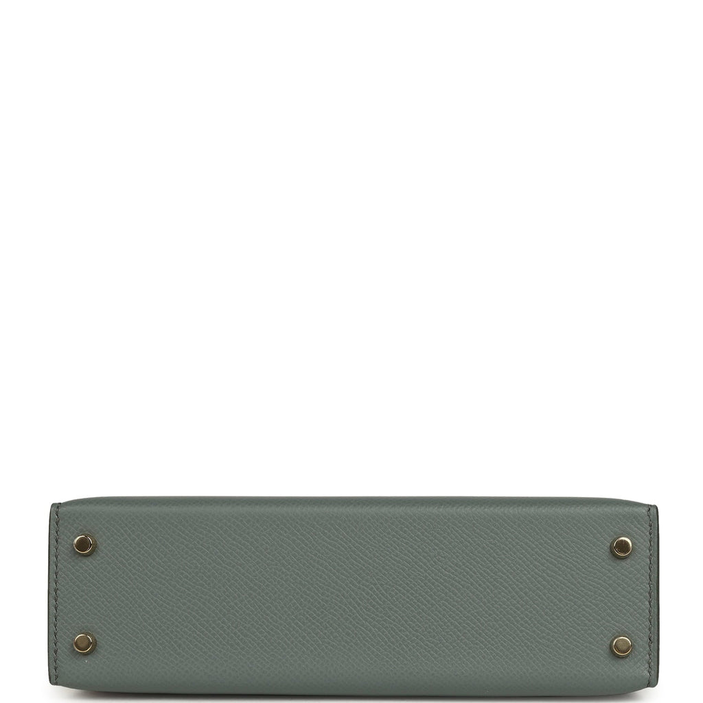 Hermes Kelly Sellier 20 Vert Amande Epsom Permabrass Hardware