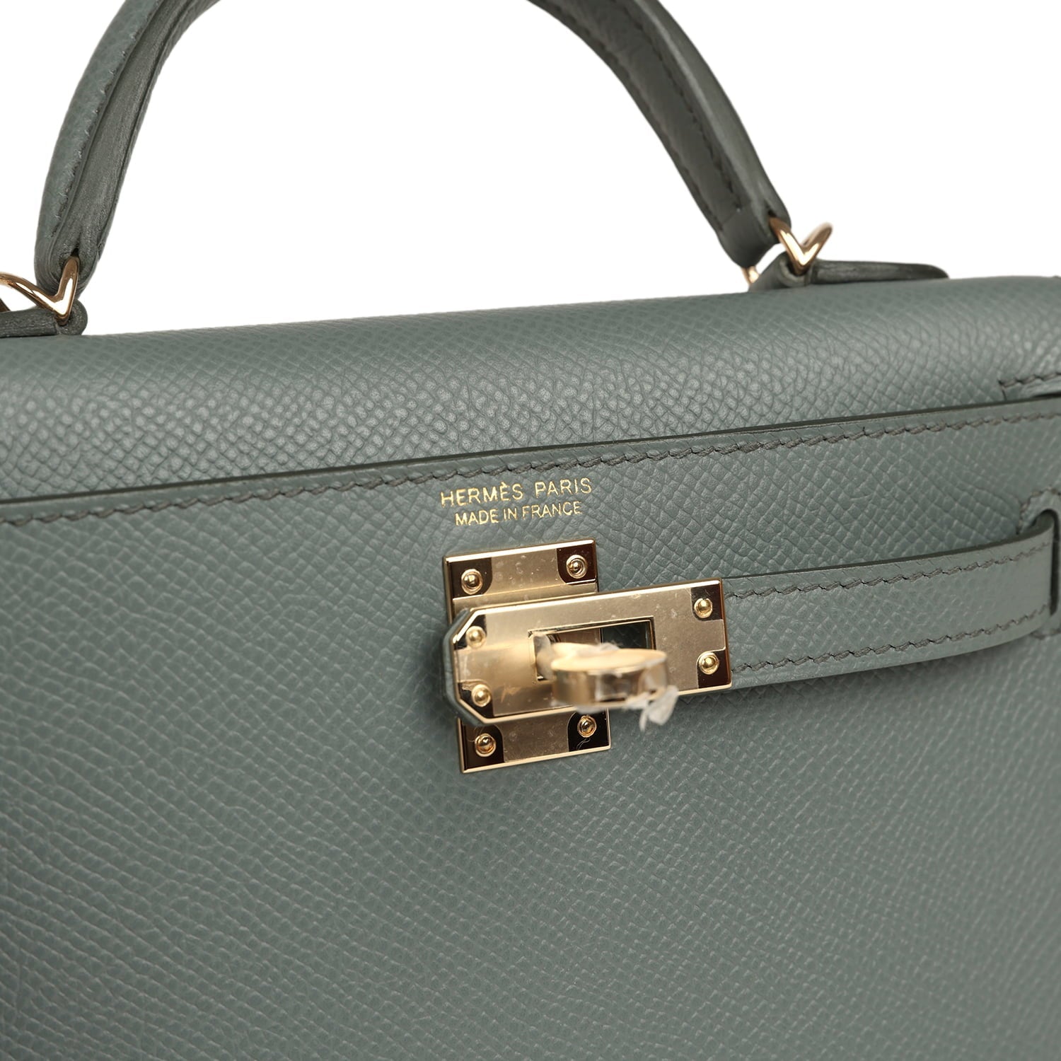 Hermes Kelly Sellier 20 Vert Amande Epsom Permabrass Hardware