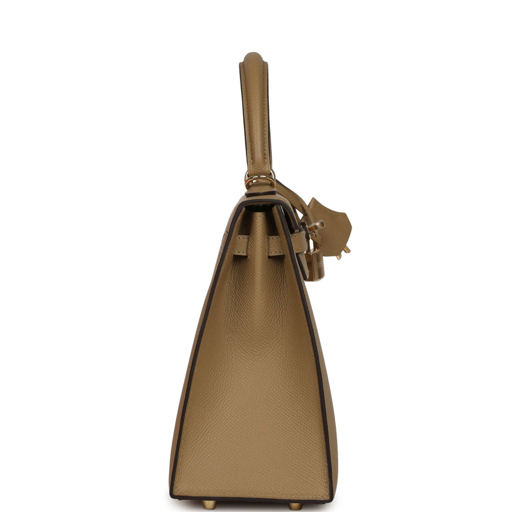 Hermes Kelly Sellier 25 Poussiere Epsom Permabrass Hardware