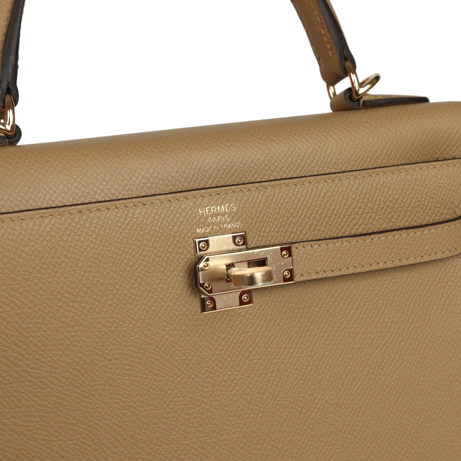 Hermes Kelly Sellier 25 Poussiere Epsom Permabrass Hardware