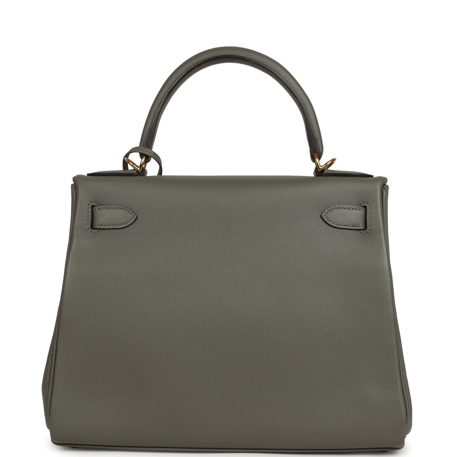 Pre-owned Hermes Kelly Retourne 28 Gris Meyer Evercolor Gold Hardware