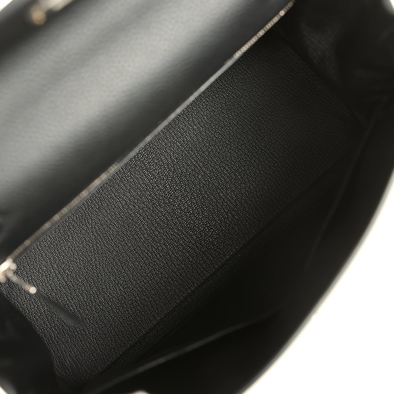 Pre-owned Hermes Kelly Retourne 28 Black Togo Palladium Hardware
