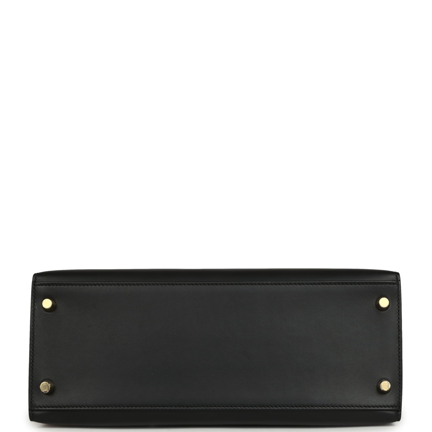 Pre-owned Hermes Kelly Sellier 28 Black Sombrero Gold Hardware