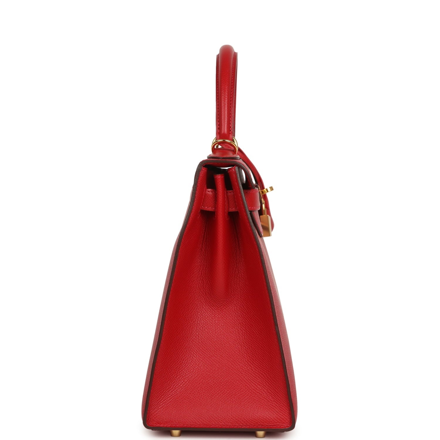 Pre-owned Hermes Kelly Sellier 28 Rouge Casaque Epsom Gold Hardware