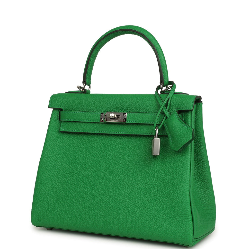 Hermes Kelly Retourne 25 Bambou Togo Palladium Hardware