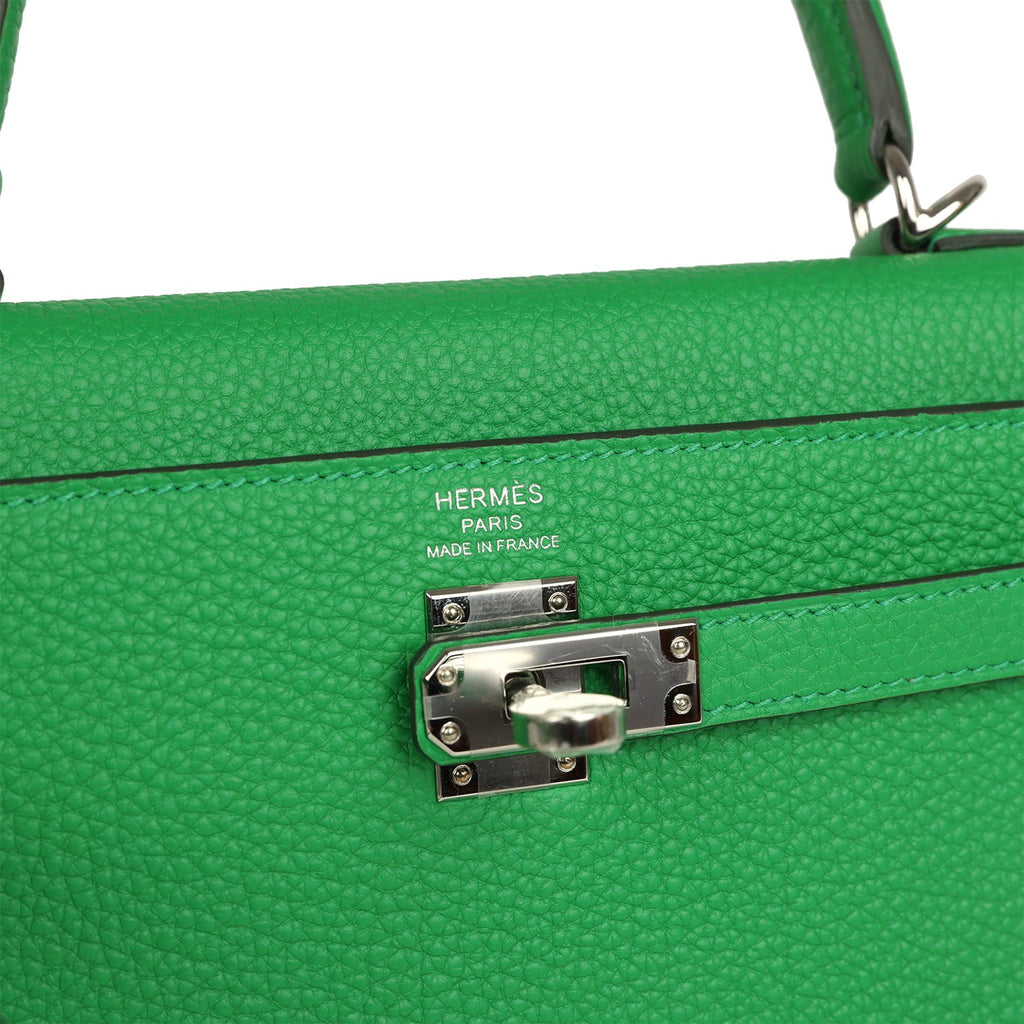 Hermes Kelly Retourne 25 Bambou Togo Palladium Hardware