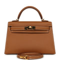 Pre-owned Hermes Kelly Sellier 20 Gold Epsom Gold Hardware