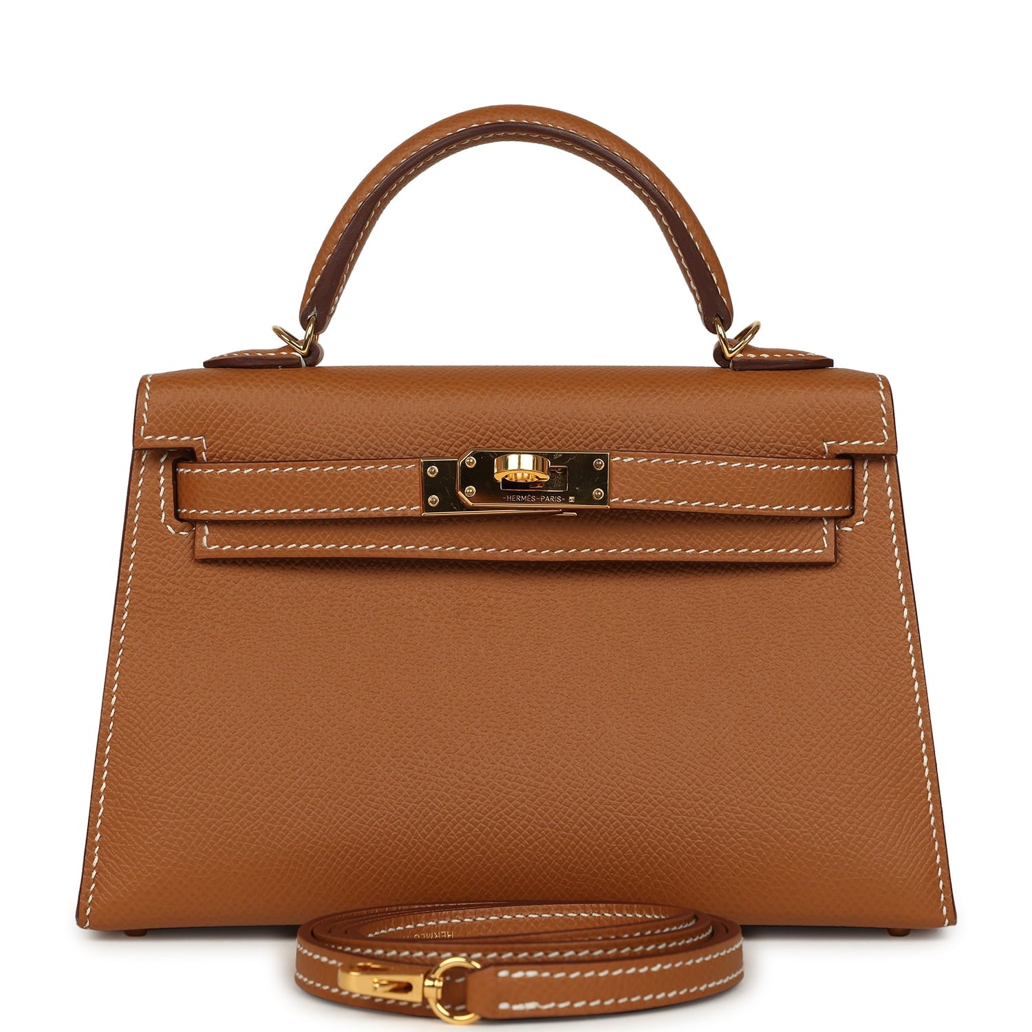 Pre-owned Hermes Kelly Sellier 20 Gold Epsom Gold Hardware