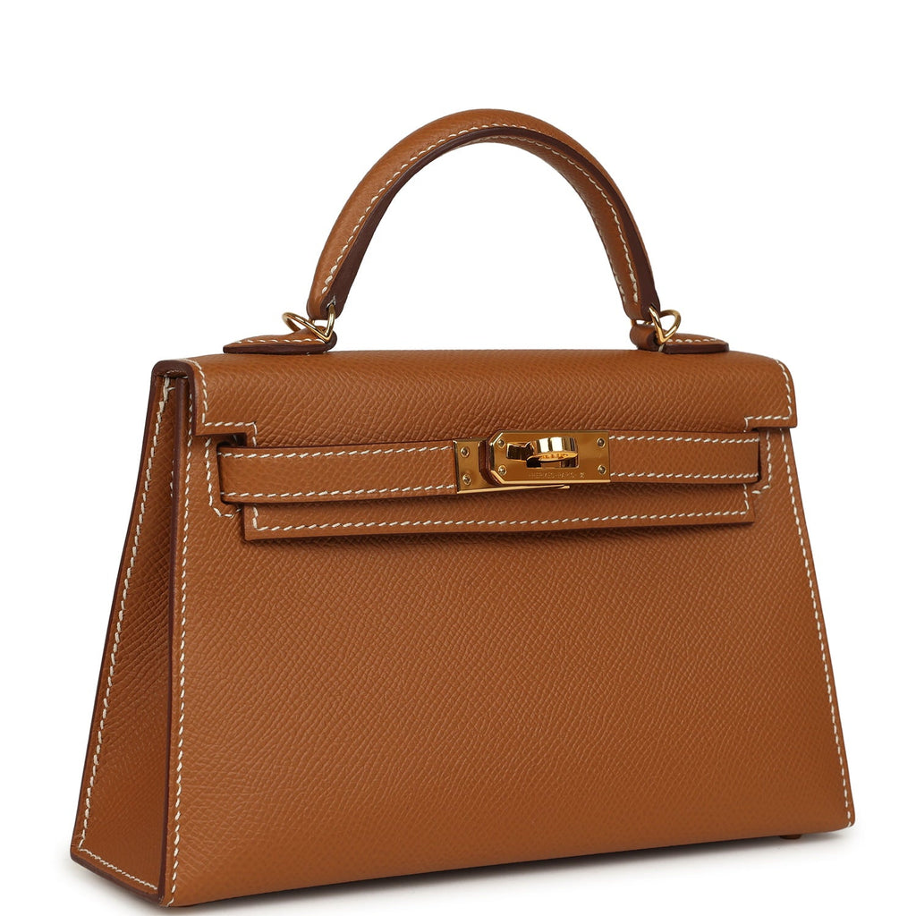 Pre-owned Hermes Kelly Sellier 20 Gold Epsom Gold Hardware
