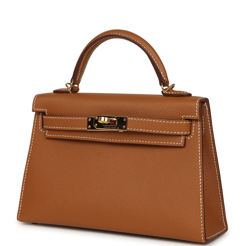 Pre-owned Hermes Kelly Sellier 20 Gold Epsom Gold Hardware