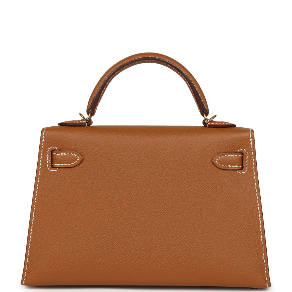 Pre-owned Hermes Kelly Sellier 20 Gold Epsom Gold Hardware