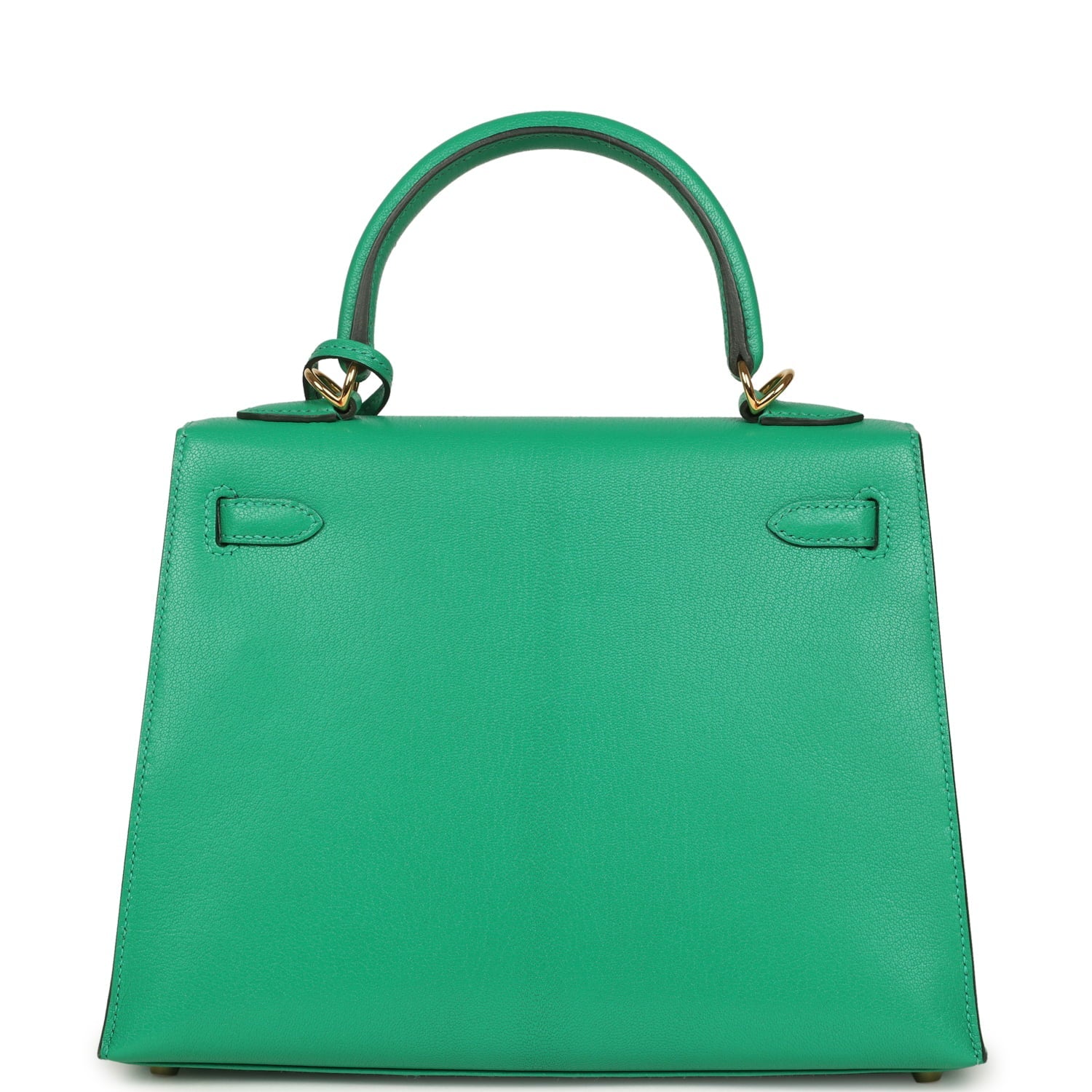 Pre-owned Hermes Kelly Sellier 25 Vert Vertigo Chevre Chamkila Gold Hardware