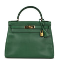 New Hermes Kelly Retourne 28 Vert Benghal Courchevel Gold Hardware