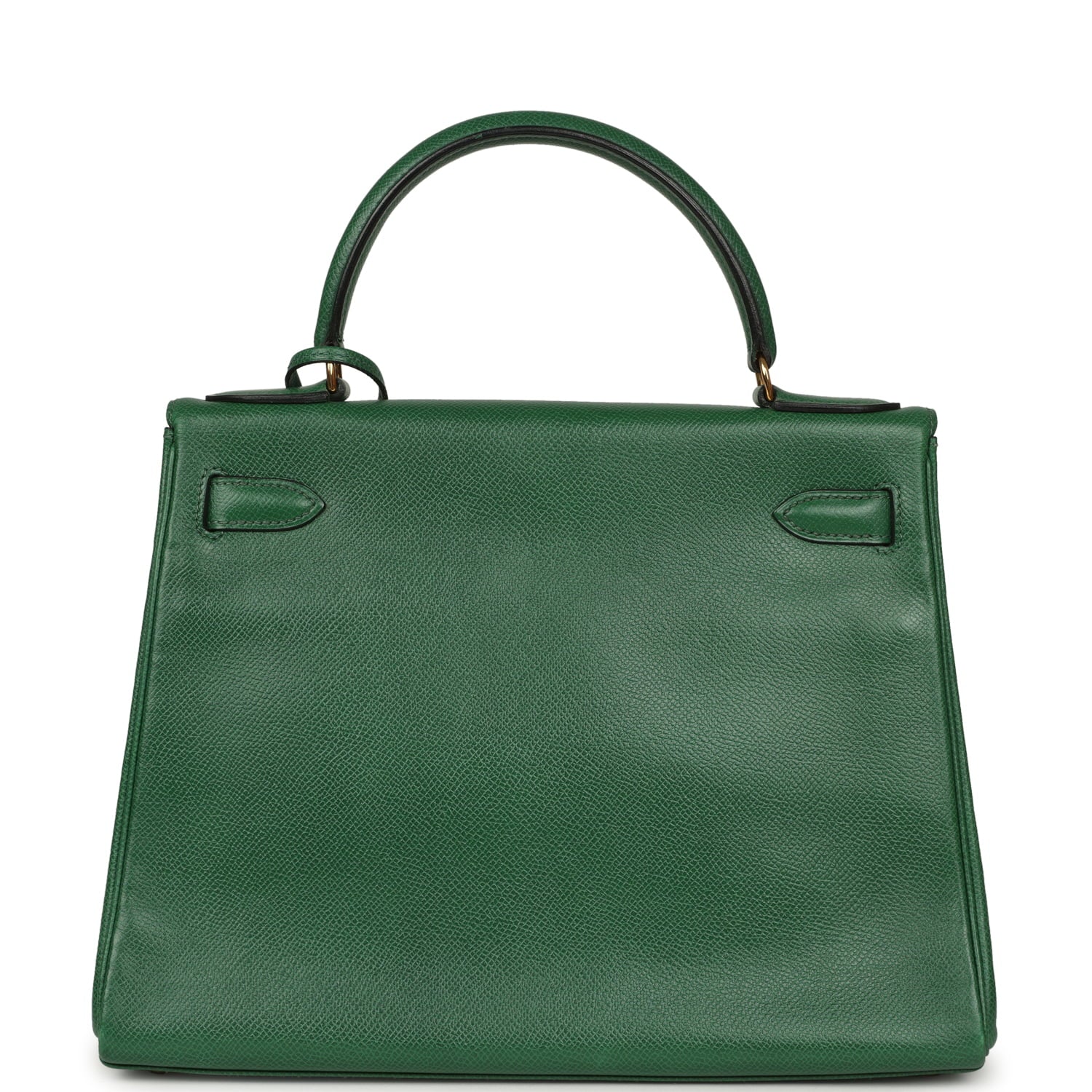 Vintage Hermes Kelly Retourne 28 Vert Benghal Courchevel Gold Hardware
