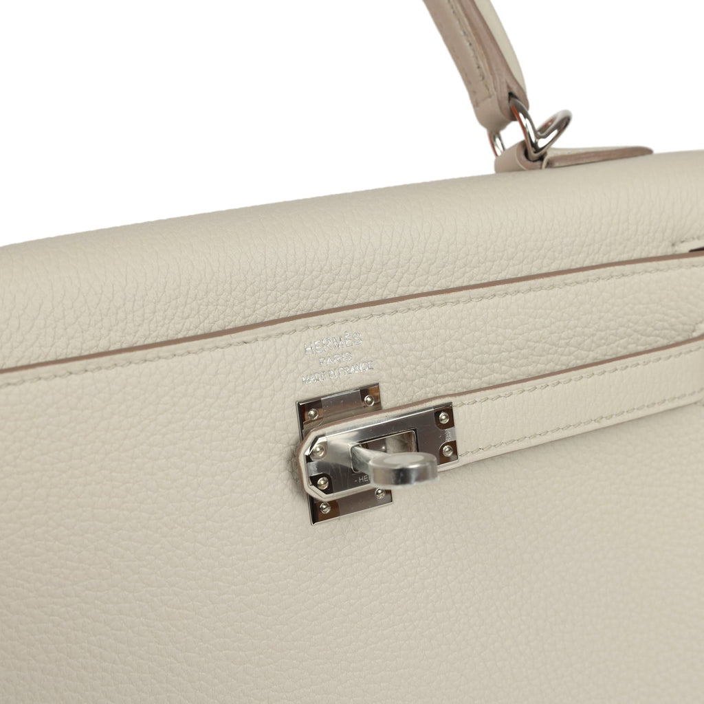 Hermes Kelly Retourne 25 Beton Togo Palladium Hardware