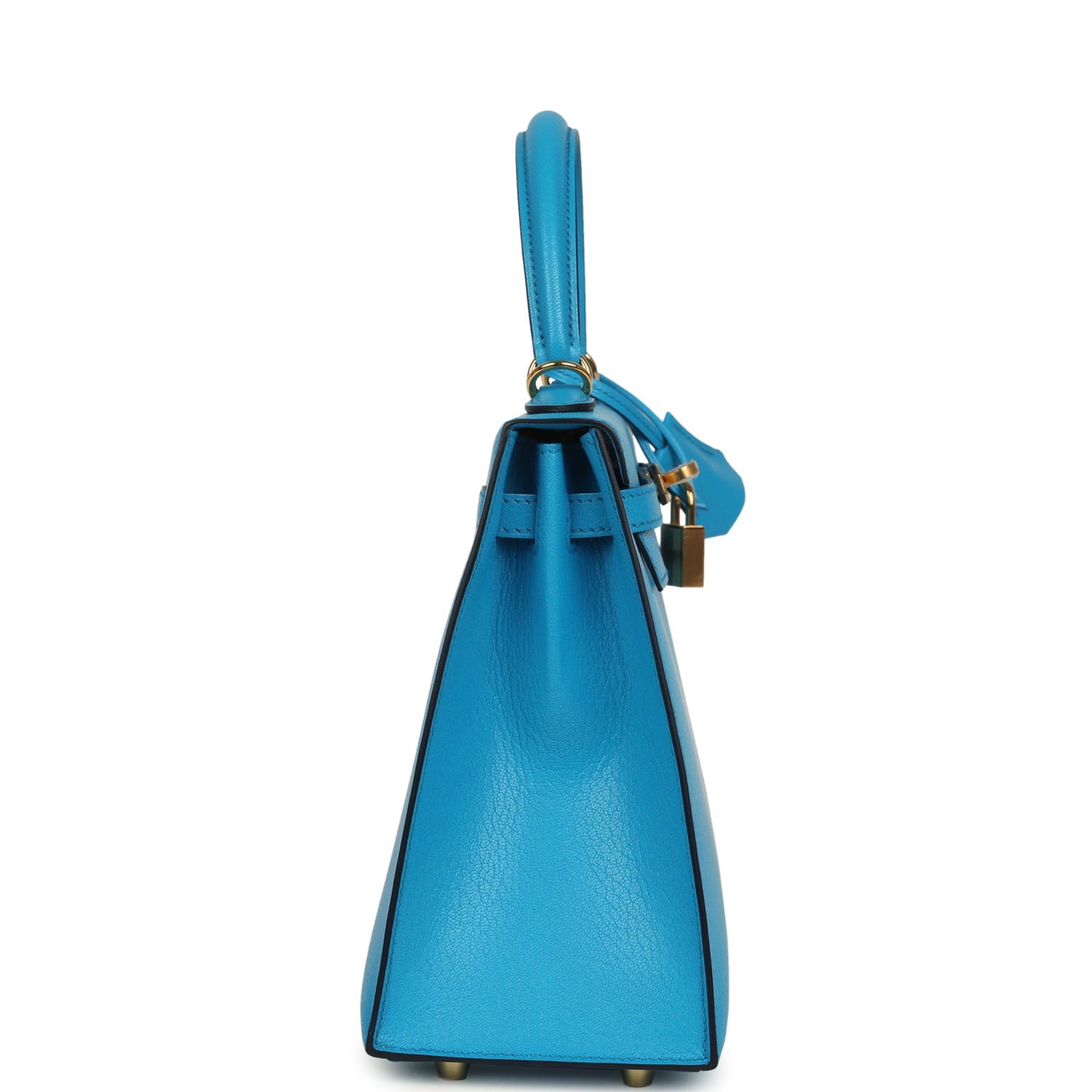 Hermes Kelly Sellier 25 Bleu Frida Chevre Mysore Gold Hardware