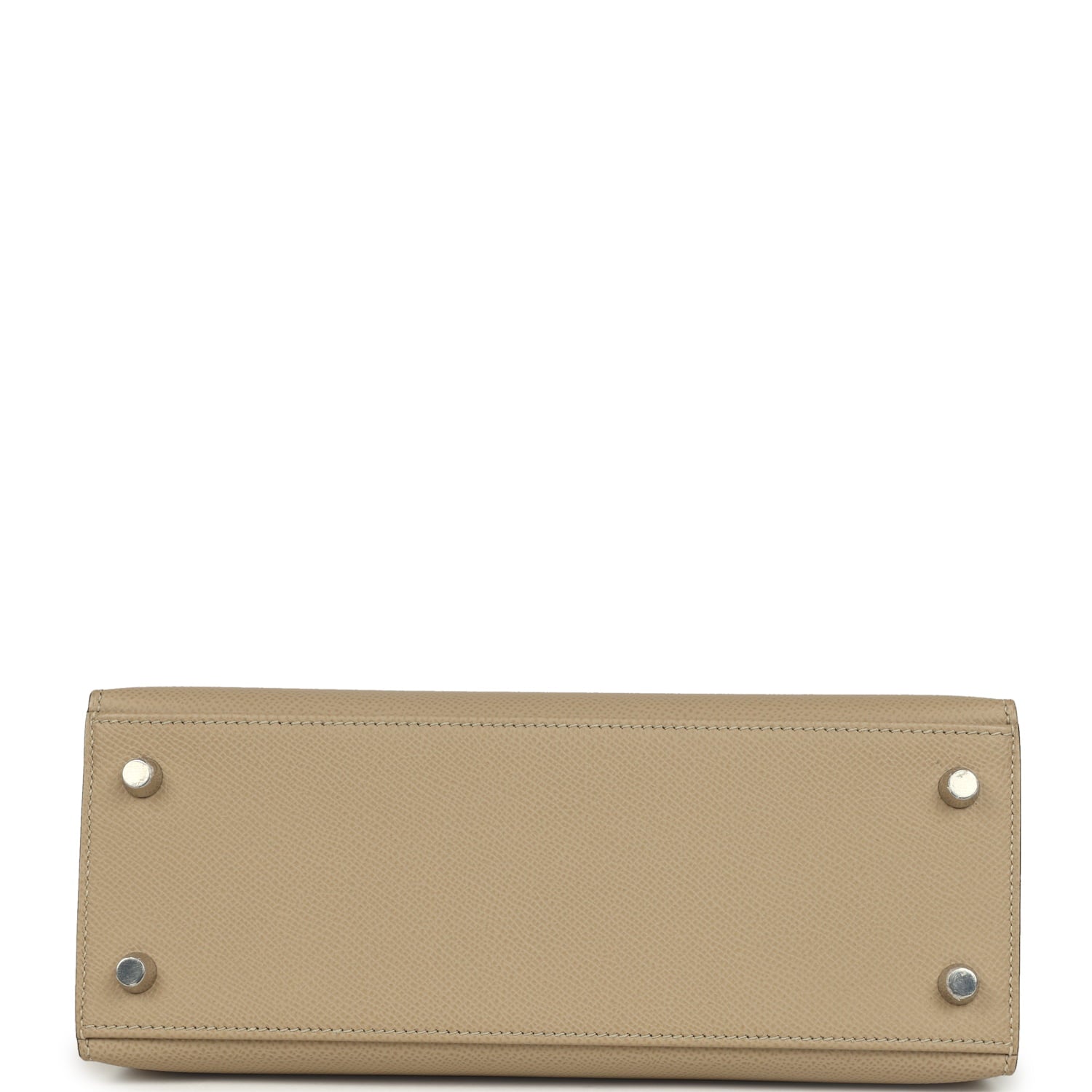 Pre-owned Hermes Kelly Sellier 25 Tri-Color Etoupe, Craie, Trench Epsom Palladium Hardware