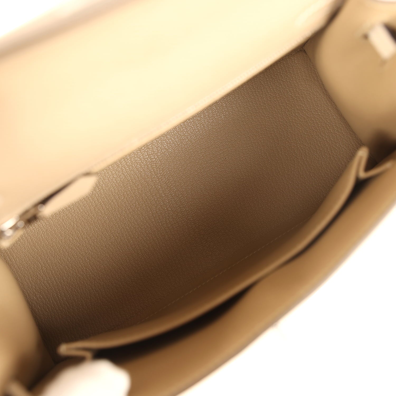 Pre-owned Hermes Kelly Sellier 25 Tri-Color Etoupe, Craie, Trench Epsom Palladium Hardware