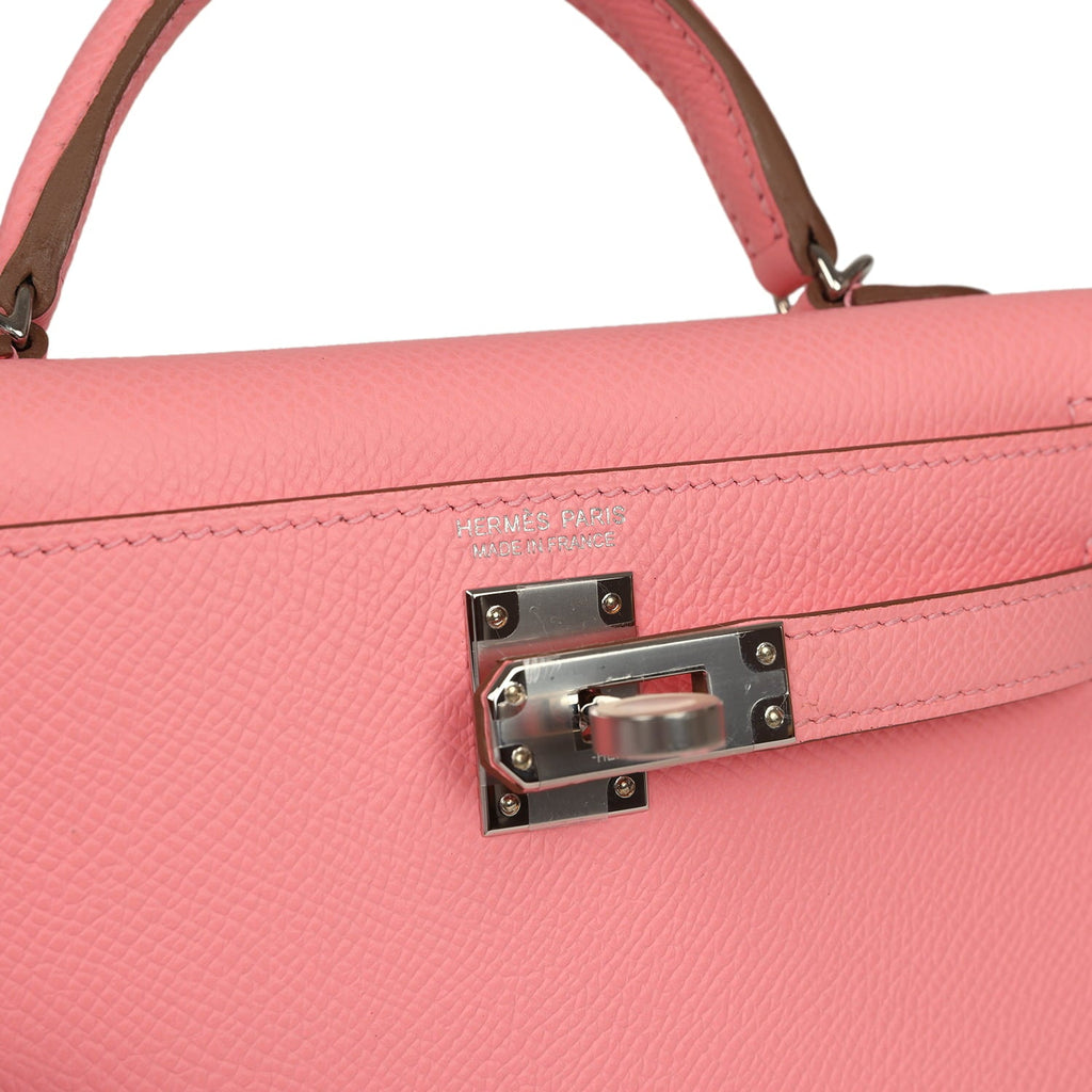 Hermes Kelly Sellier 20 Rose Confetti Epsom Palladium Hardware