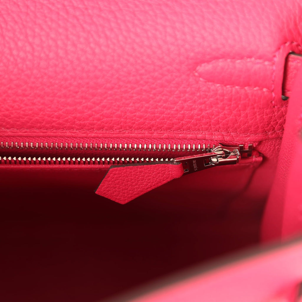Hermes Kelly Retourne 25 Rose Mexico Togo Palladium Hardware