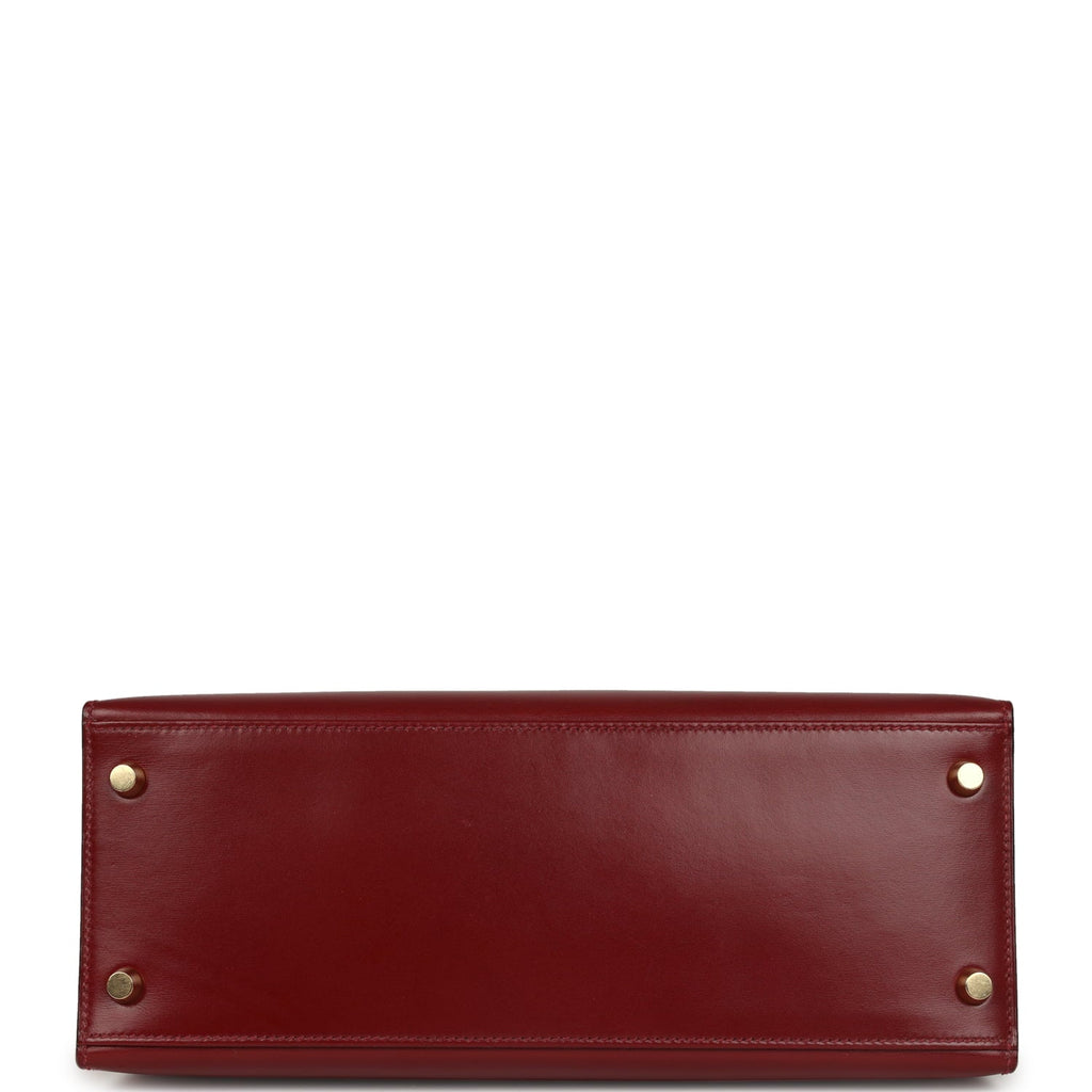 New Hermes Kelly Sellier 28 Rouge H Box Gold Hardware