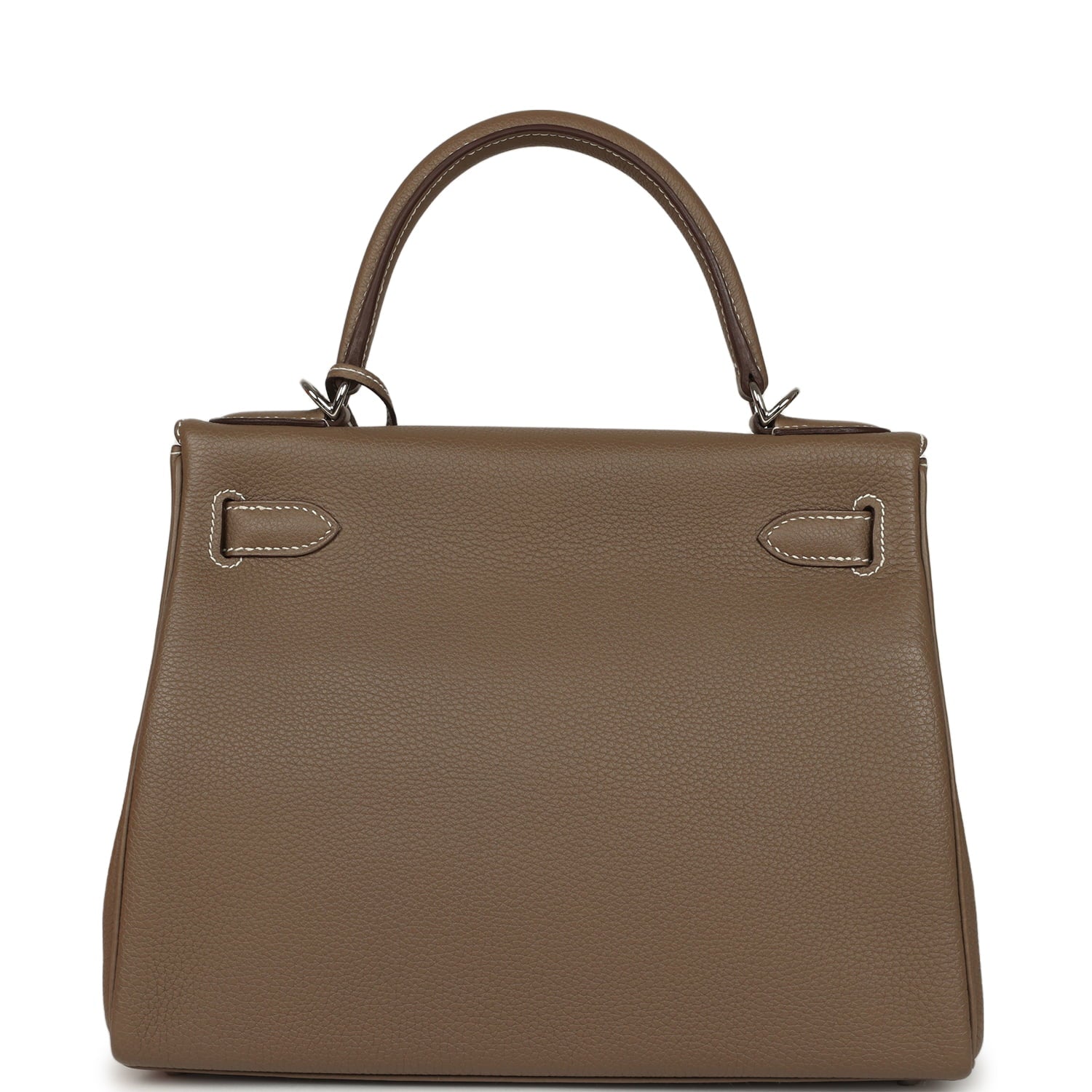 Pre-owned Hermes Kelly Retourne 28 Etoupe Togo Palladium Hardware