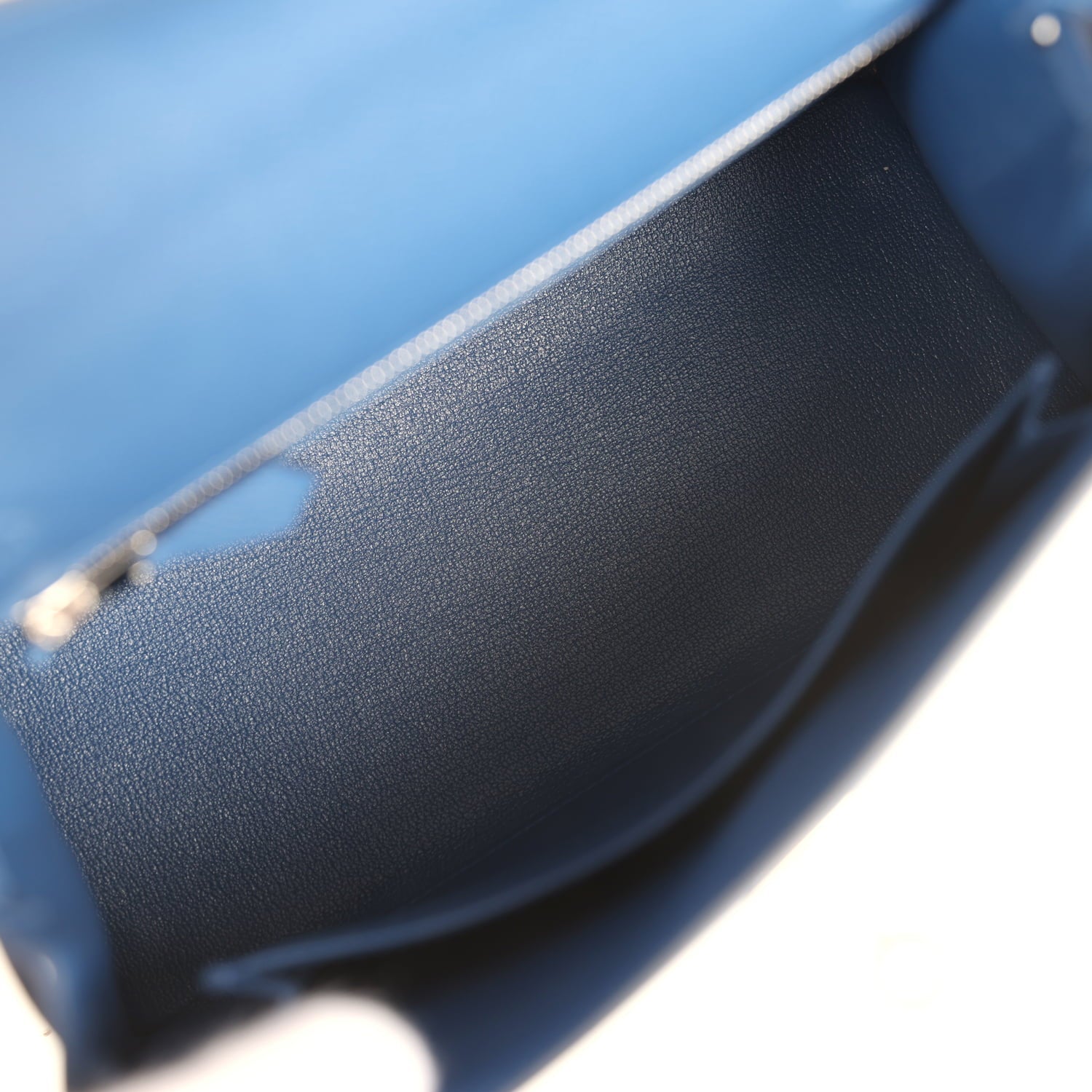 Hermes Kelly Sellier 25 Bleu Tie Epsom Electrum Hardware