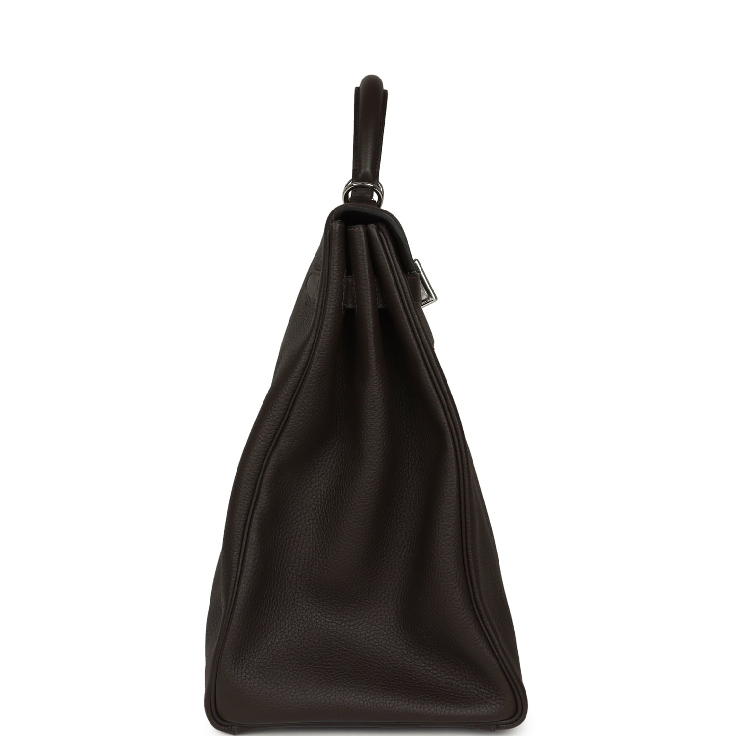 Hermes Kelly Voyage 50 Ebene Clemence Palladium Hardware