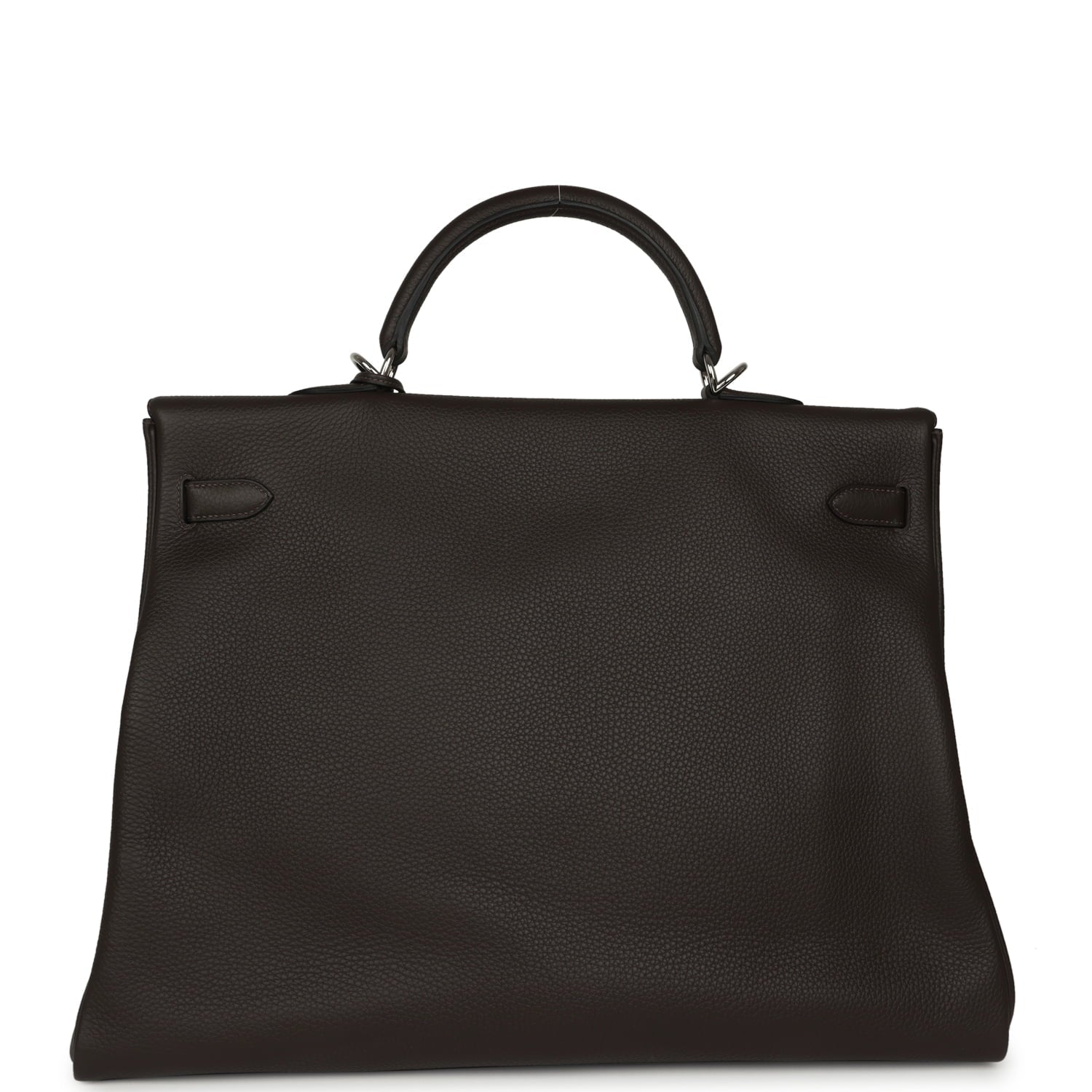 Hermes Kelly Voyage 50 Ebene Clemence Palladium Hardware
