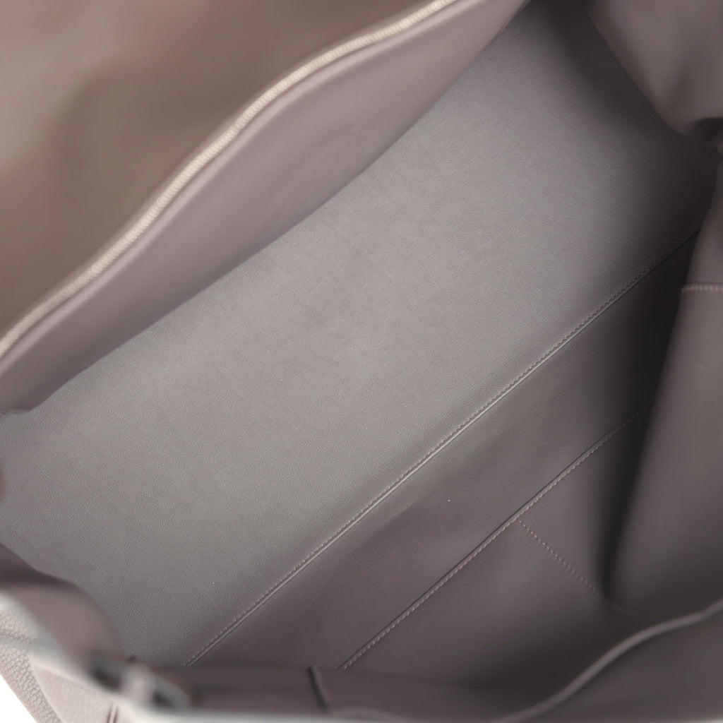 Hermes Kelly Voyage 50 Ebene Clemence Palladium Hardware