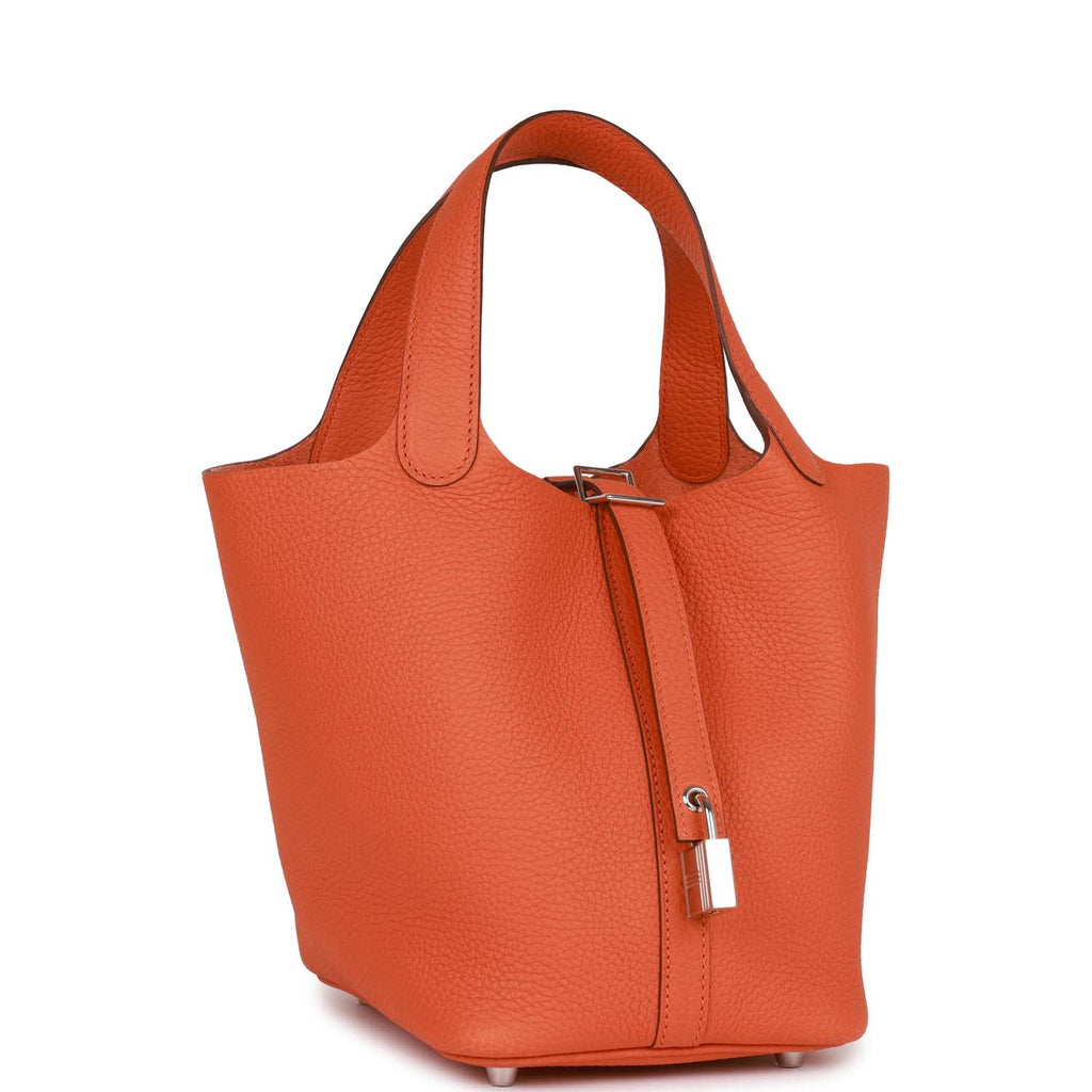 Hermes Picotin Lock 18 Orange Clemence Palladium Hardware