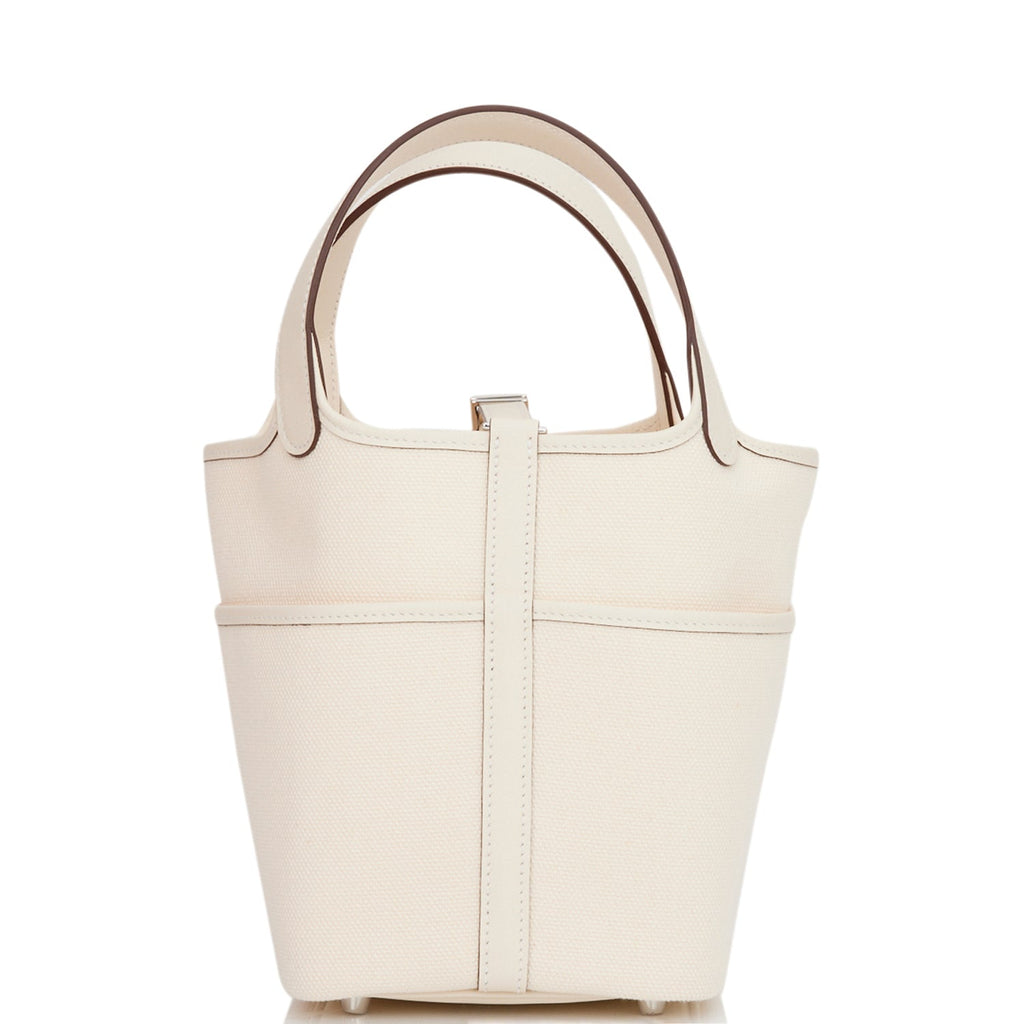 Hermes Picotin Cargo 18 Nata Swift and Toile Canvas Palladium Hardware NO RESERVE!