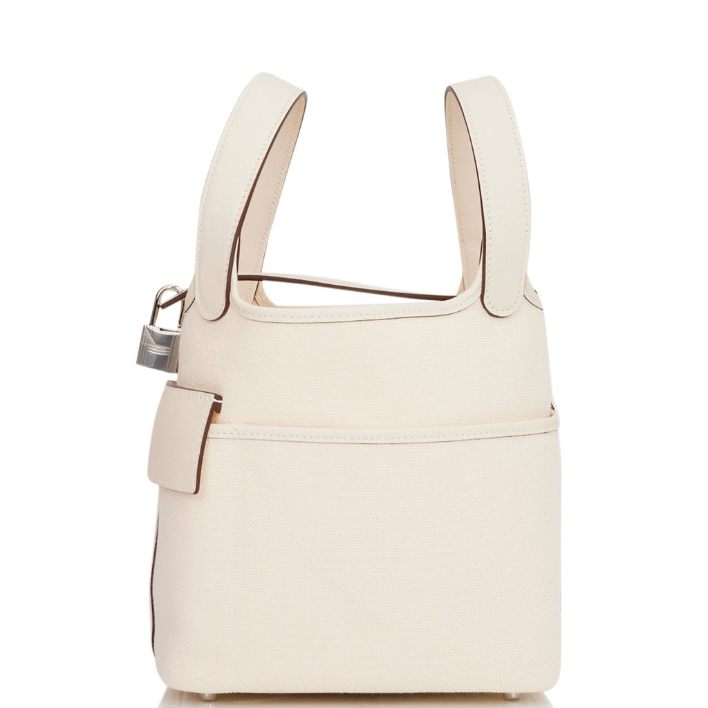 Hermes Picotin Cargo 18 Nata Swift and Toile Canvas Palladium Hardware NO RESERVE!
