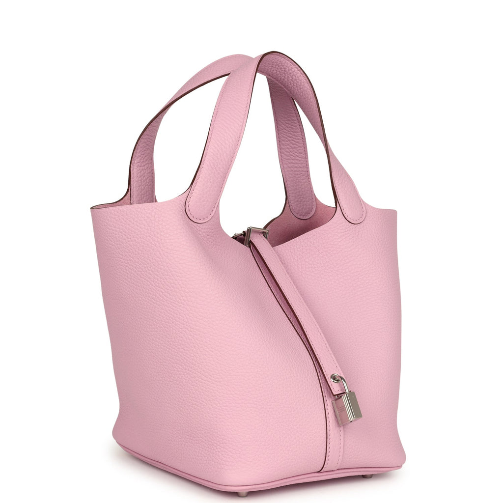 Hermes Picotin Lock 22 Mauve Sylvestre Clemence Palladium Hardware