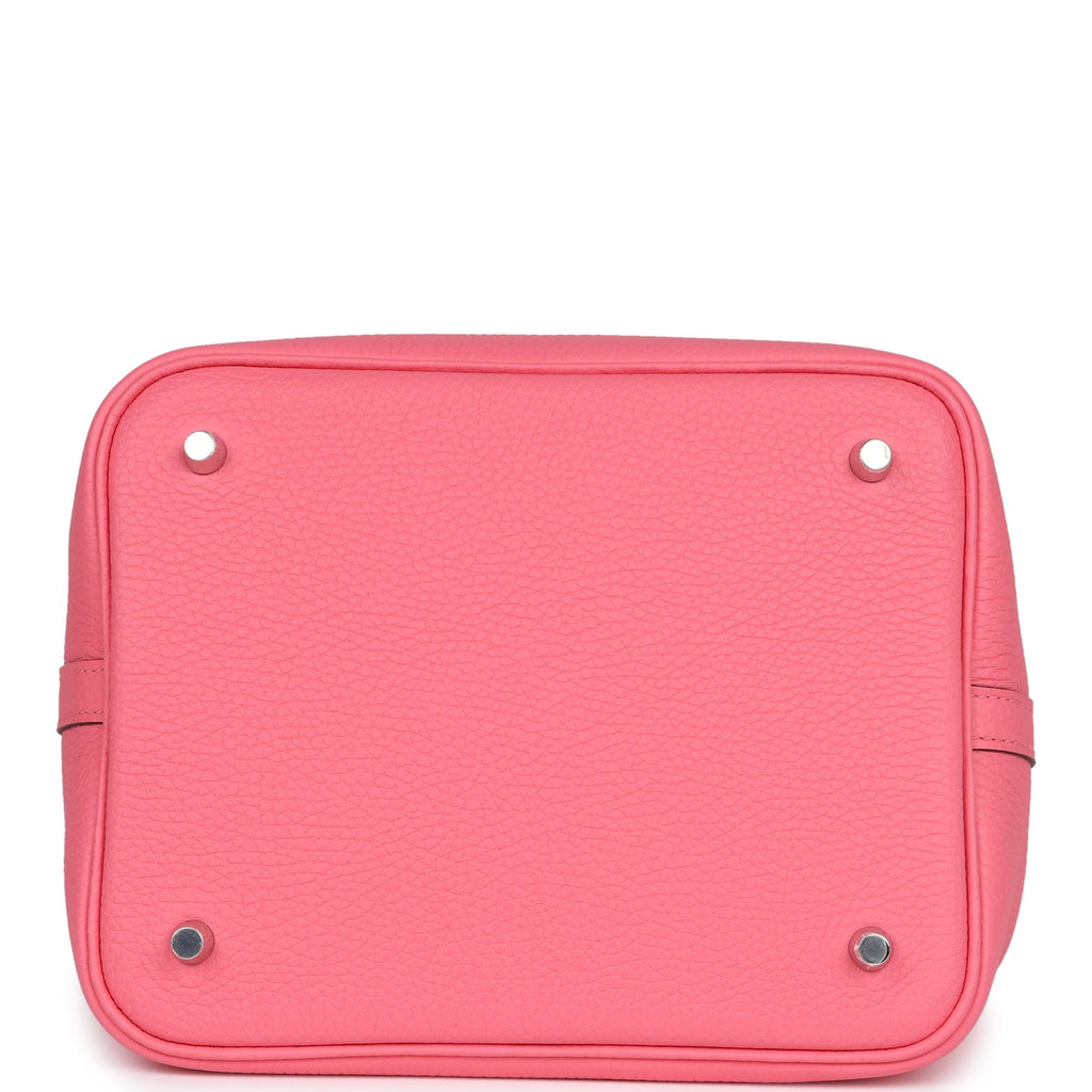 Hermes Picotin Lock 22 Rose Azalee Clemence Palladium Hardware