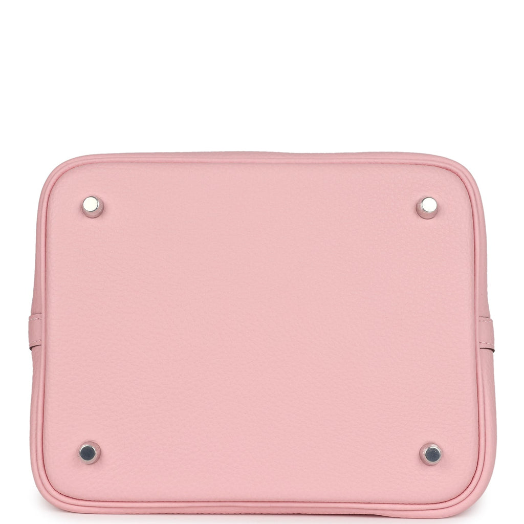 Hermes Picotin Lock 22 Rose Azalee Clemence Palladium Hardware