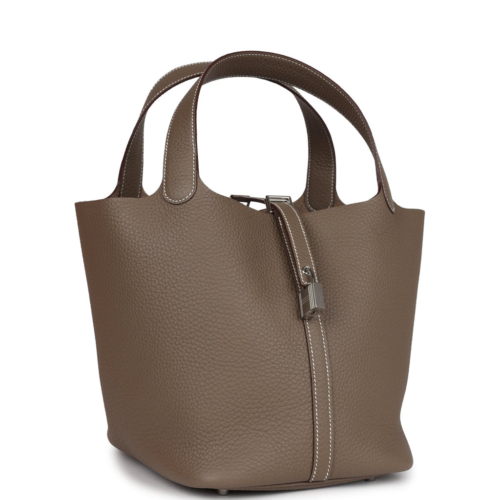Hermes Picotin Lock 22 Etoupe Clemence Palladium Hardware