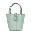 Hermes Micro Picotin Lock 14 Vert D'Eau Matte Alligator Palladium Hardware