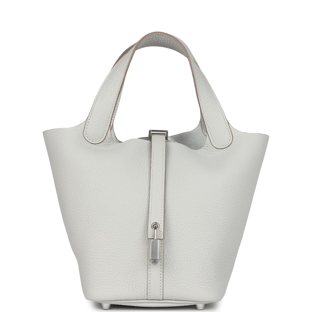 Hermes Picotin Lock 18 Gris Perle Clemence Palladium Hardware