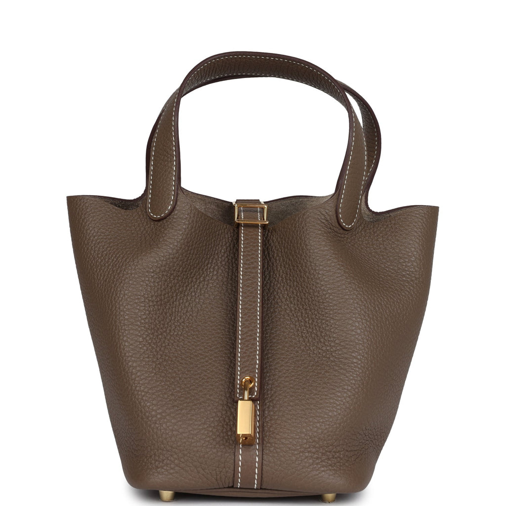 Hermes Picotin Lock 18 Etoupe Clemence Gold Hardware